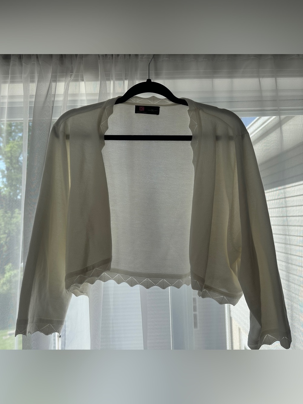 Kancy Kole Light Cream Women's Open-Front Sweater Cardigan - Shrug Length (3X)